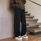 K183春季肌理感灰色休闲裤男宽松雪尼尔直筒裤子特P38无差价，男装休闲裤，电商A115