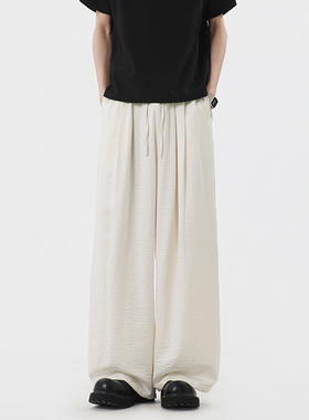 K1103  冰丝垂感慵懒风山本裤子拖地裤阔腿休闲裤男 特P32无差价