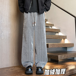 K1000 人字纹细闪满天星加绒加厚休闲裤男直筒裤2 特P30加绒P38，男装卫衣，电商A115