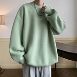 M201港风秋冬套头圆领毛衣男潮宽松酒红线衣针织衫特P35无差价，男装针织衫/毛衣，电商A115