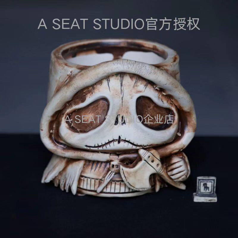 A SEAT STUDIO泰国进口万圣节系列骷髅元素块根绿植手工花盆