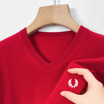 FP麦穗纯羊毛衫男士针织羊绒毛衣