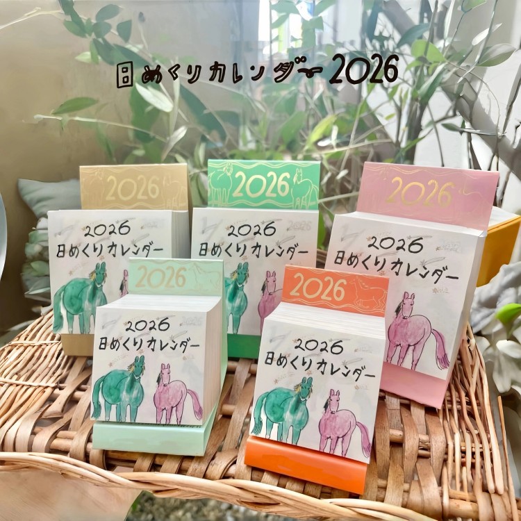 2026年日本新款迷你日历365一日一页手绘涂鸦手账拼贴日付台历
