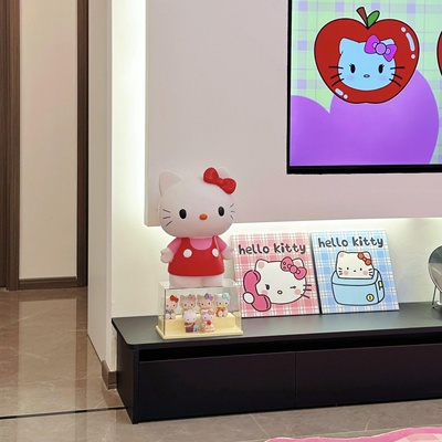 电视柜台面装饰摆件卡通可爱少女心hellokitty超大防摔搪胶存钱罐