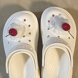 小红书樱桃蛋糕鞋花洞洞鞋配饰diy适配crocs卡骆驰拖鞋装饰配件女