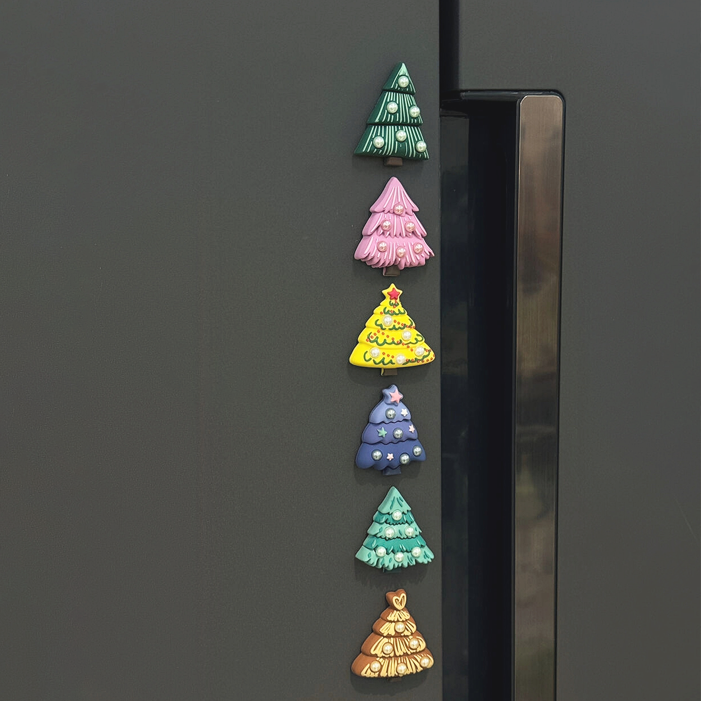 珠光圣诞冰箱贴软磁吸3D立体ins装饰品厨房客厅场景布置创意礼物