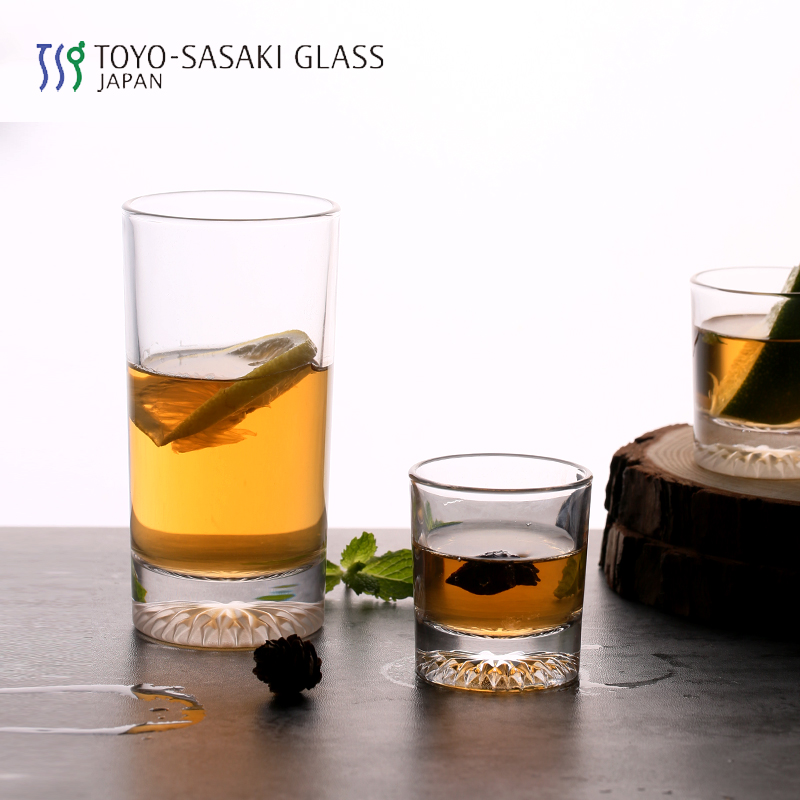 日本进口东洋佐佐木清酒杯北斗一口杯玻璃杯水杯磨砂冰山威士忌杯