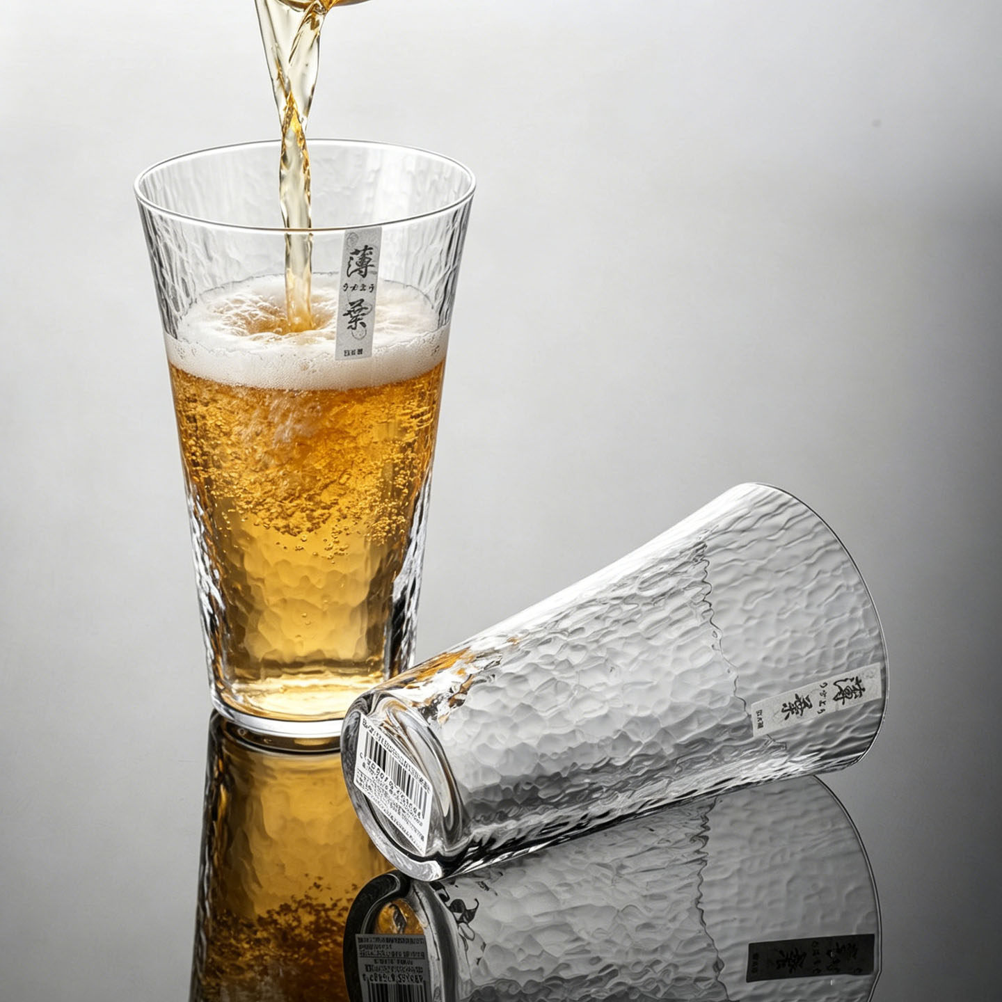 日本进口东洋佐佐木玻璃杯啤酒杯锤目纹茶杯HS强化水杯精酿啤酒杯