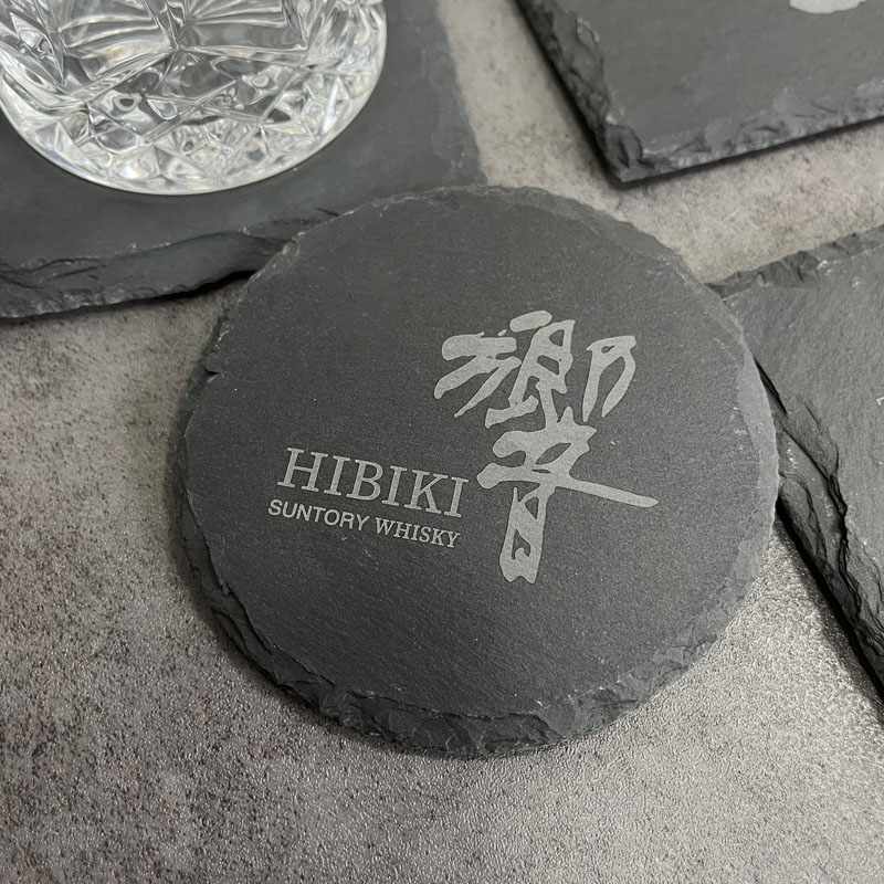 火山岩石杯垫日式圆形板岩杯垫隔热垫酒吧威士忌石板杯垫黑色套装