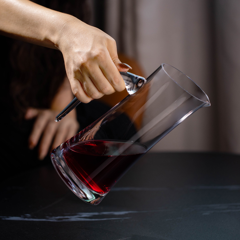 带刻度红酒醒酒器倒酒器水晶玻璃白酒大容量分酒器老酒勾兑分酒壶