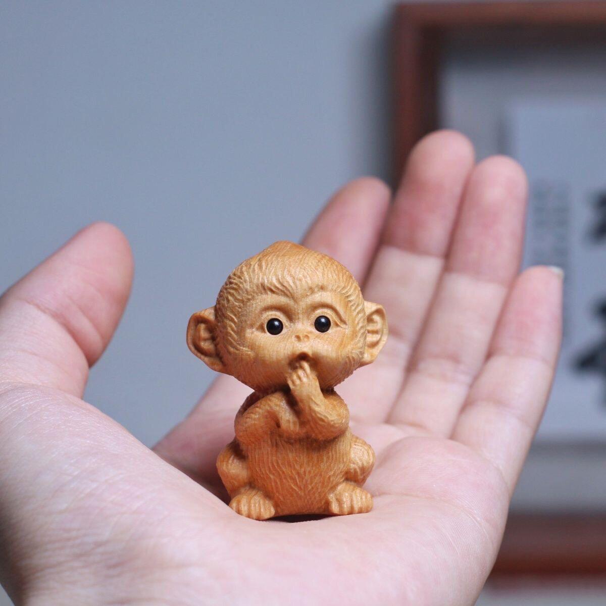 崖柏木生肖猴手把件实木