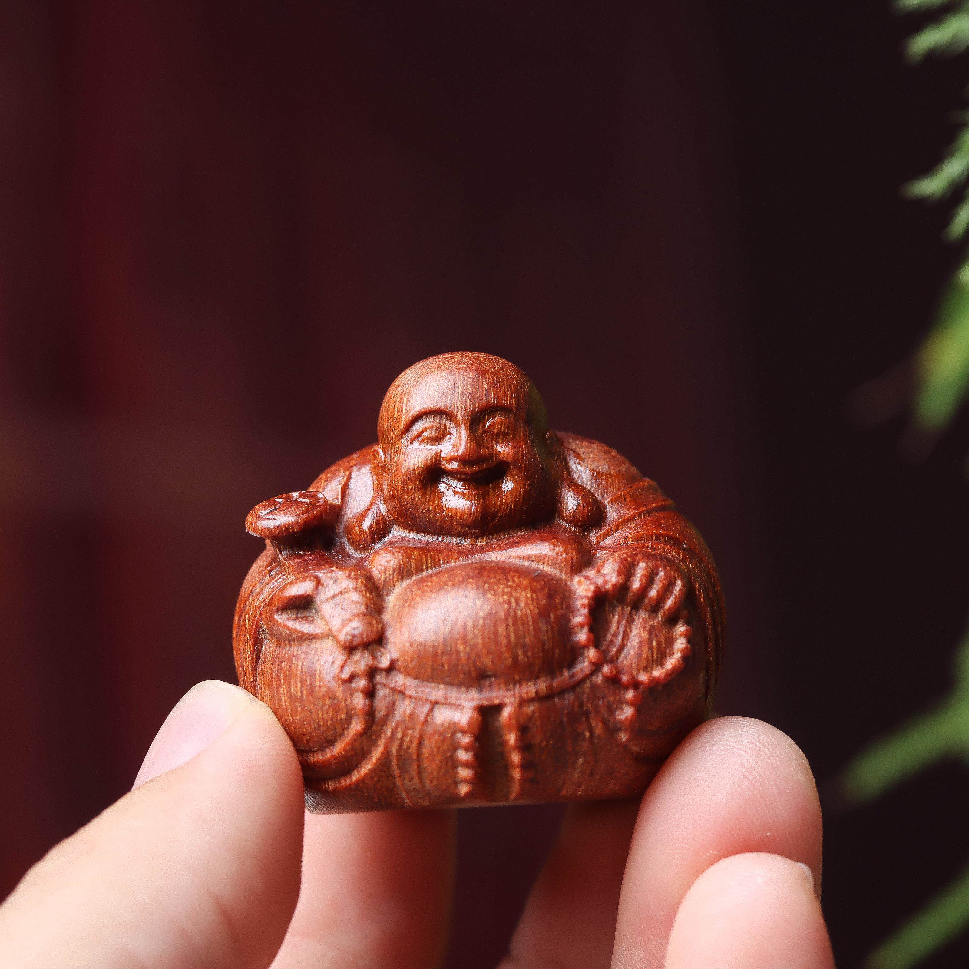 金星小叶紫檀弥勒佛手把
