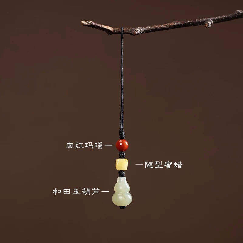 天然和田玉葫芦手机挂绳