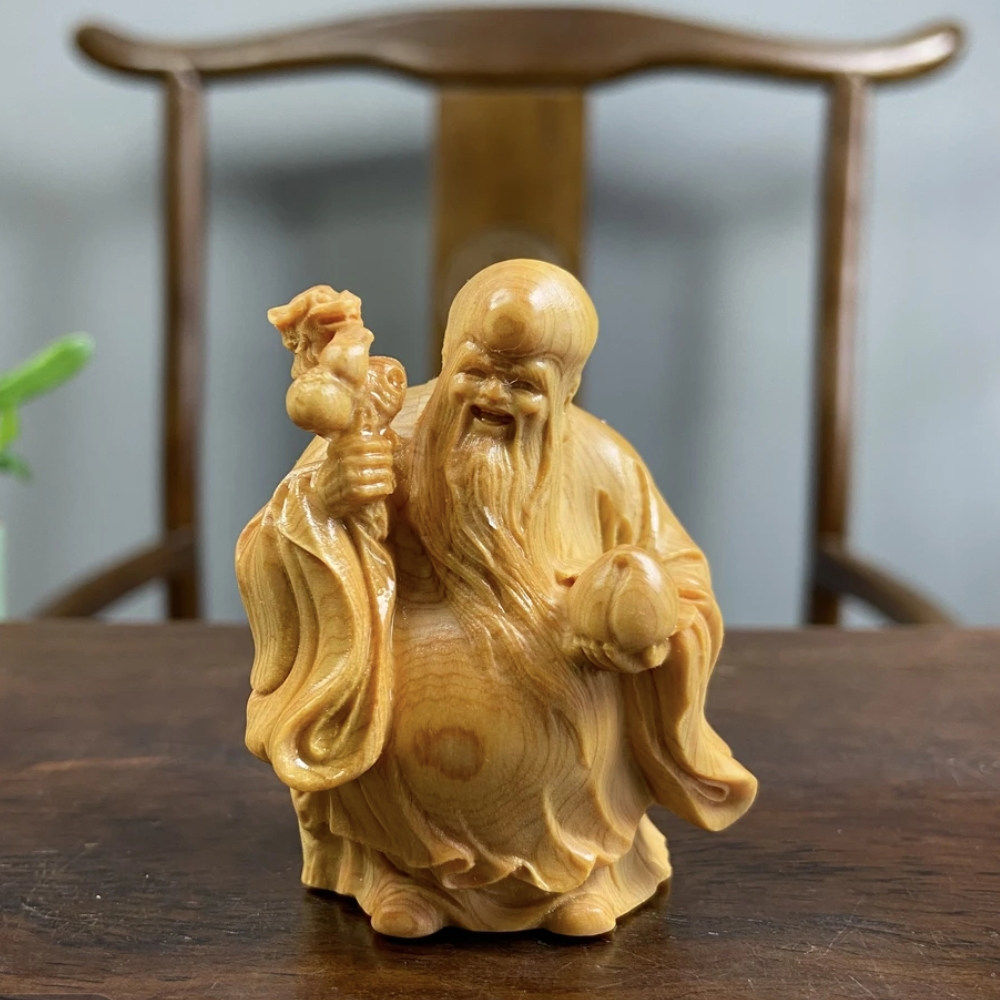 崖柏寿星公南极仙翁摆件