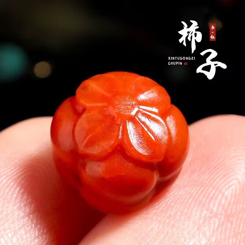 天然原矿南红柿子满色满