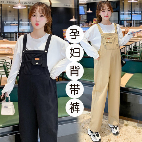 孕妇背带裤春秋2026新款休闲套装