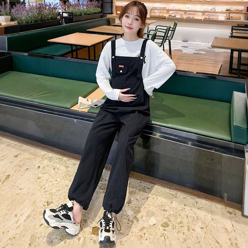 孕妇背带裤2025春秋新款休闲套装纯棉直筒裤长袖高个子宽松两件套,孕妇装/孕产妇用品/营养,孕妇休闲裤,淘宝优惠券,粉丝福利购,淘宝优惠卷