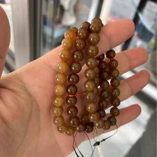 新疆和田玉且末糖料素圈糖料珠子男女款红糖黄金糖