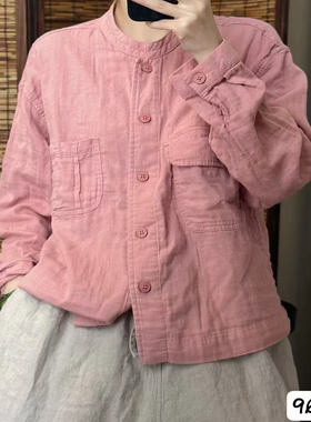 9618秋季新款高品质棉纱质长袖衬衫女士休闲百搭打底衬衣宽松显瘦