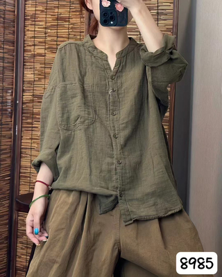 文艺长袖简约衬衫女士春秋新款