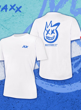 MAXX正品休闲羽毛球服圆领半袖户外透气大赛服白色羽毛球衣运动服