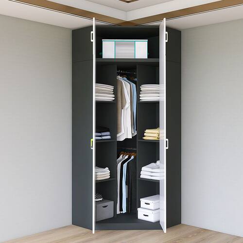 转角衣柜书桌一体组合家