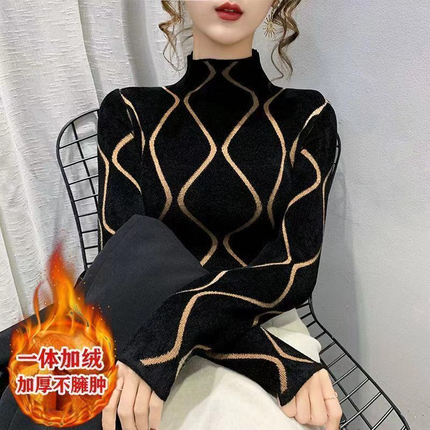 Loss Special Clearance Processing Women's Velvet Bottoming Shirt 2022 New Autumn and Winter Sweatshirt Thickeneded Warm Half Turtleneck