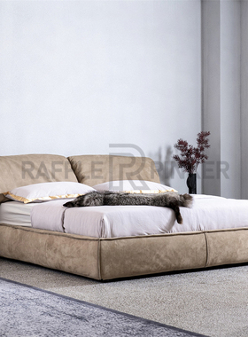 大象耳朵1.8米双人大床榻榻米实木箱体床主卧室真皮简约时尚舒适