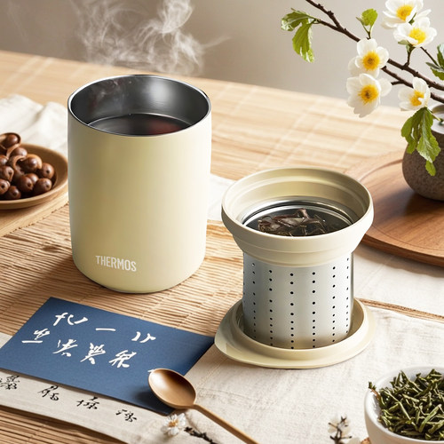 日本膳魔师带茶滤办公马克泡茶杯