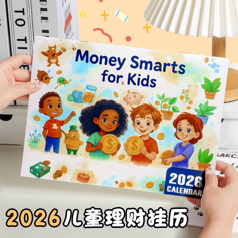 2026年新款儿童理财日历Money Smarts for kids挂历打卡计划台历办公室好物桌面小摆件月历治愈送人生日礼物