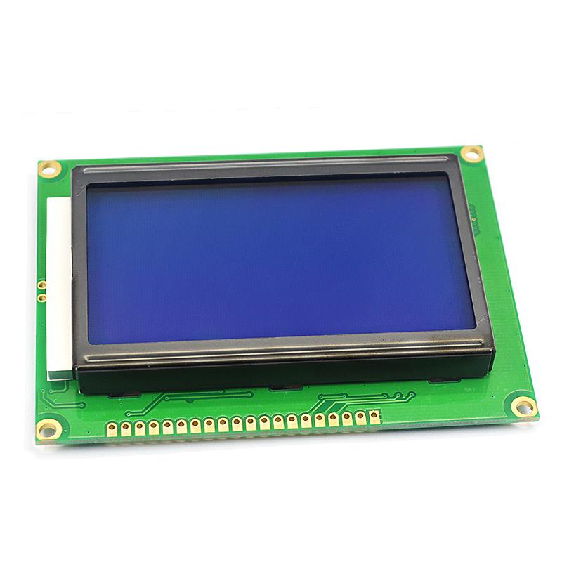 蓝屏绿5屏库LCD12864液晶屏中文字带背光S串/并口显示器件12864-V