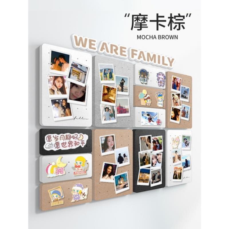 照片墙免打孔挂墙装饰软木板寻止相I框组合相留言背景上照片墙