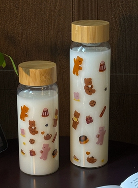 孕妇家用玻璃水杯子女生带茶隔高硼硅材质成人产妇专用耐高温水杯