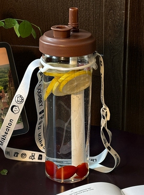 夏天大容量奶茶杯高硼硅玻璃杯耐热防冻高颜值ins风男士车载水杯