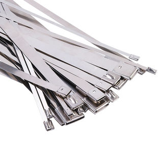 伏兴滚珠自锁式 200mm10 304不锈钢扎带船用金属捆扎带标牌扎带7.9