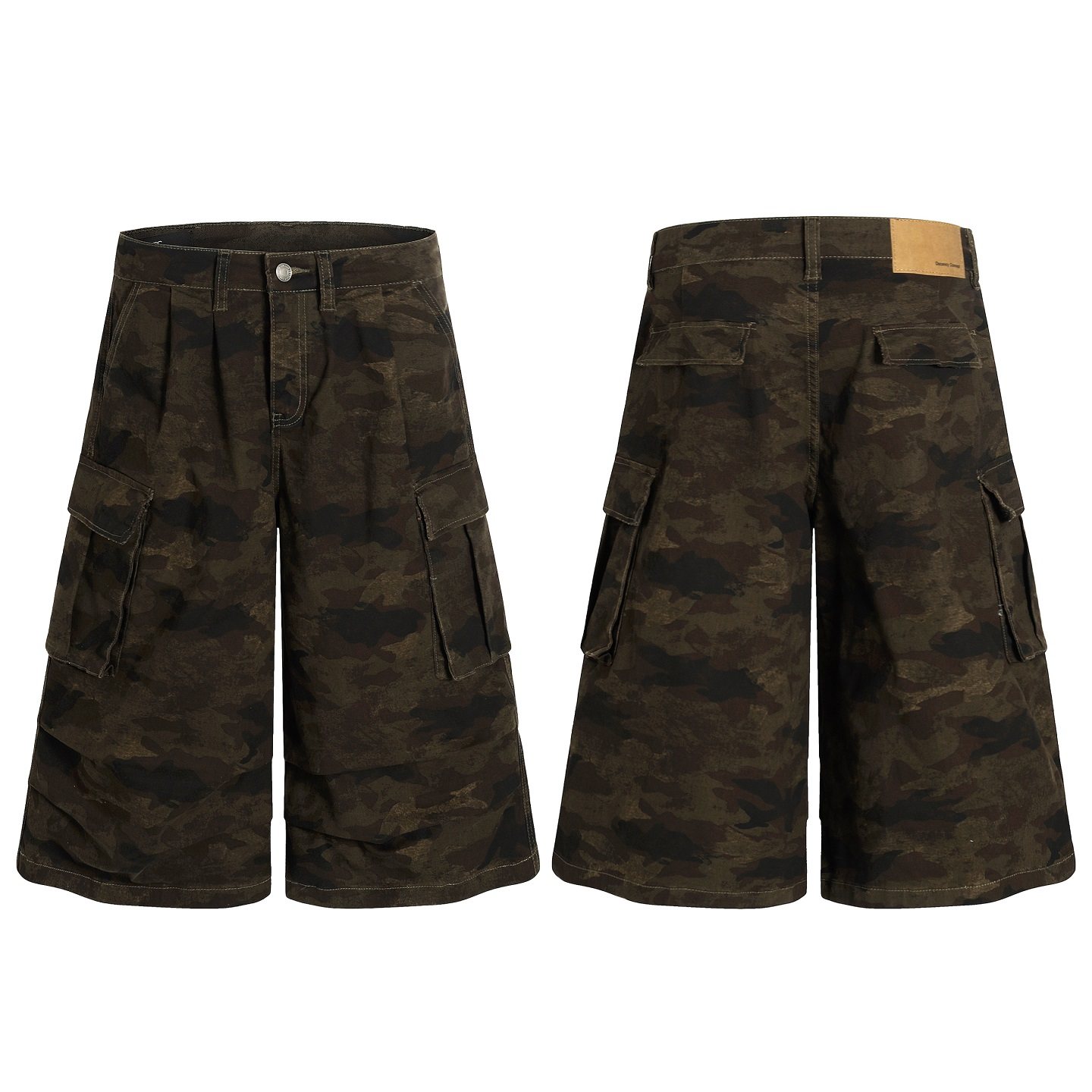 ZLAYCO美式复古迷彩多口袋伞兵工装短裤男女新款宽松百搭阔腿,男装,休闲裤,淘宝优惠券,粉丝福利购,淘宝优惠卷