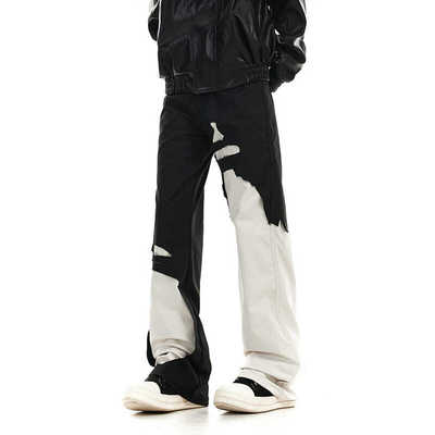 ZLAYCO黑白拼接休闲裤