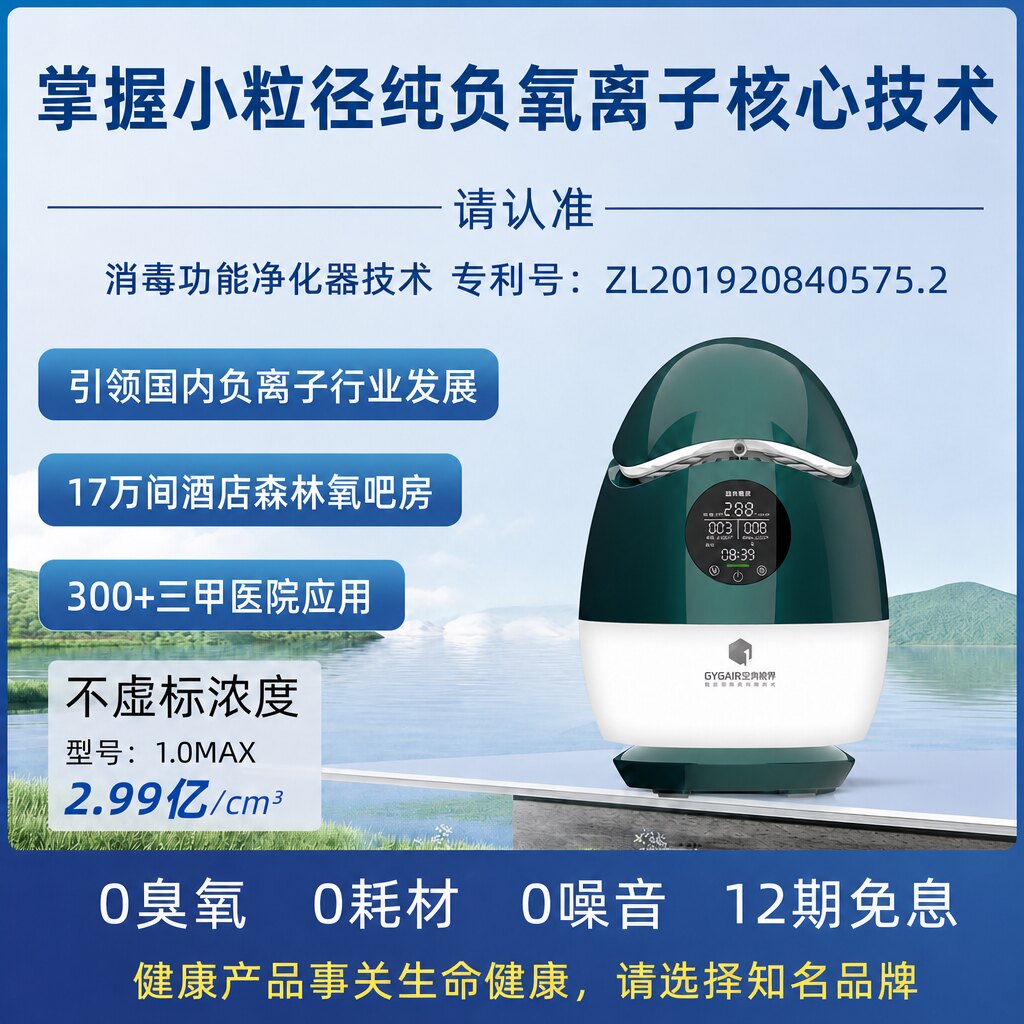 空净视界 小粒径负离子发生器 家用生态级负氧离子机净化除尘氧吧