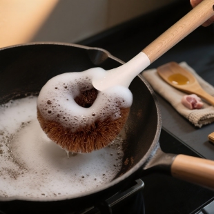 铁锅专用刷天然椰棕厨房洗锅刷不伤锅不伤涂层不粘锅长柄清洁刷