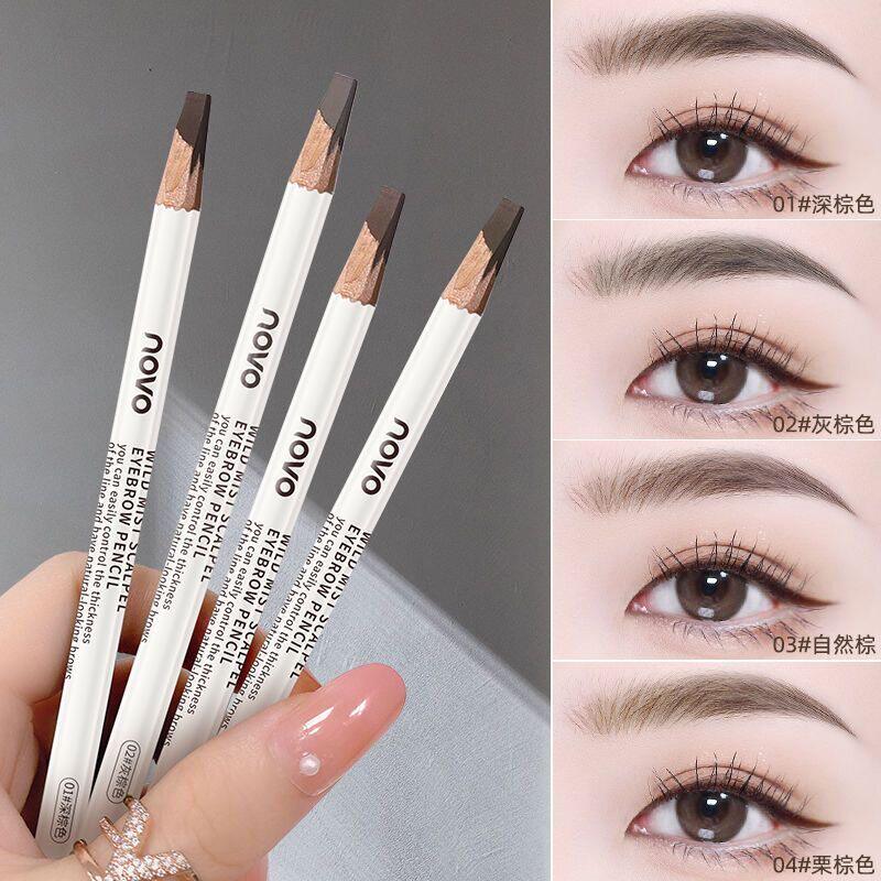 程十安推荐硬质砍刀眉笔女防水防汗持久不掉色根根分明野生眉正品