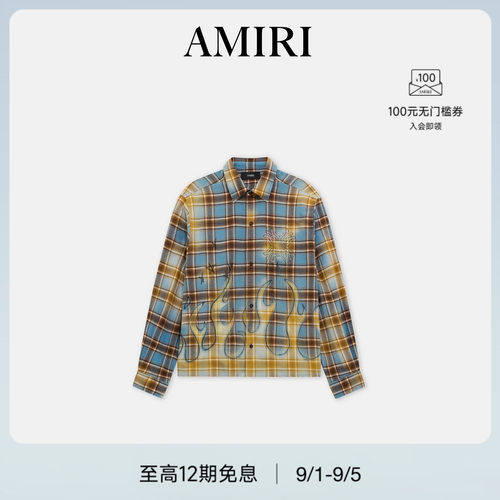 男士格纹漂洗工艺衬衫
