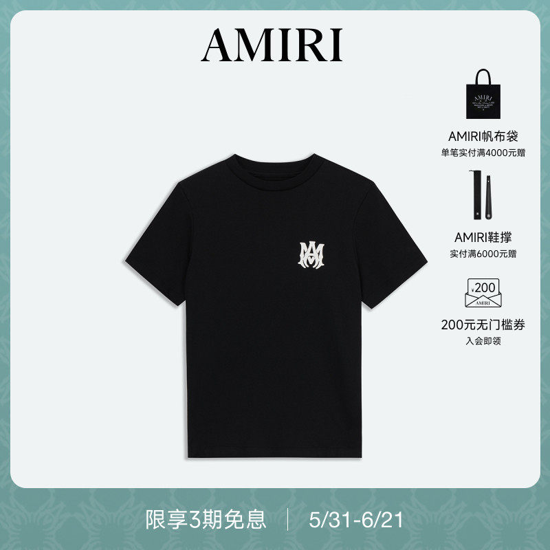 AMIRI 夏季女装 撞色LOGO印花短袖T恤