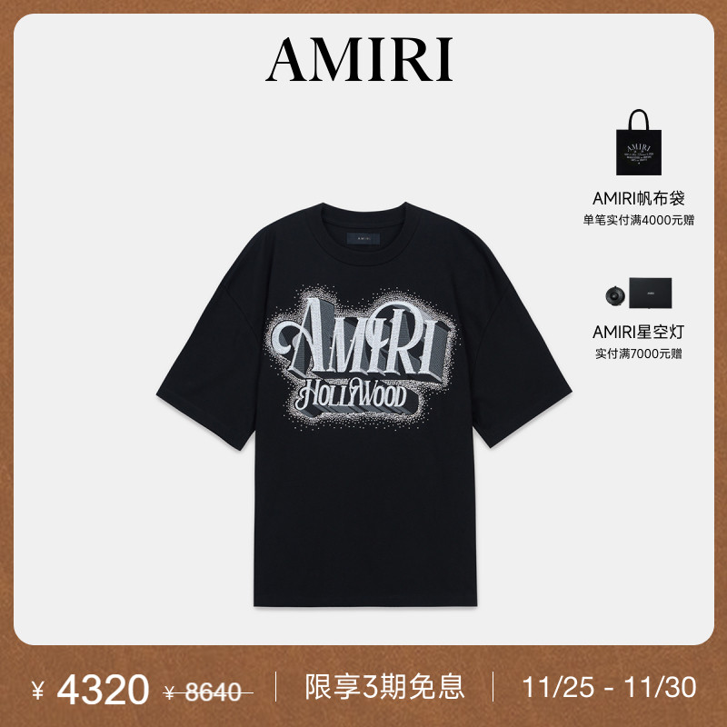 AMIRI短袖休闲撞色LOGO印花T恤