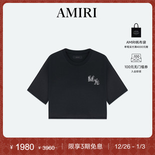 棉质LOGO印花短款 女装 T恤 夏季 AMIRI