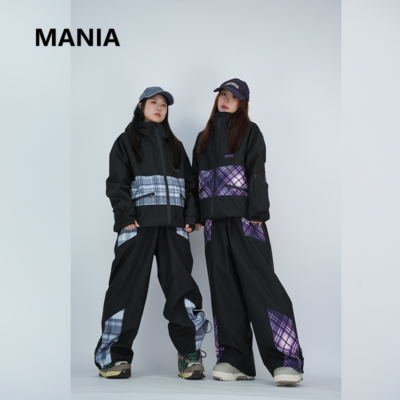 MANIA国潮加绒防水防风滑雪服