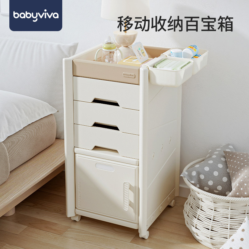 babyviva婴儿用品置物架床头收纳柜护理推车移动奶瓶储物架零食柜使用感如何?