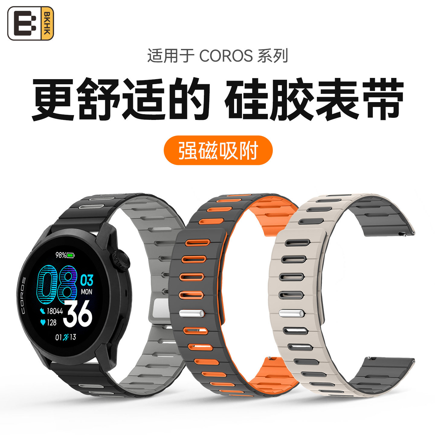 BKHK高驰横纹双色磁吸表带图片