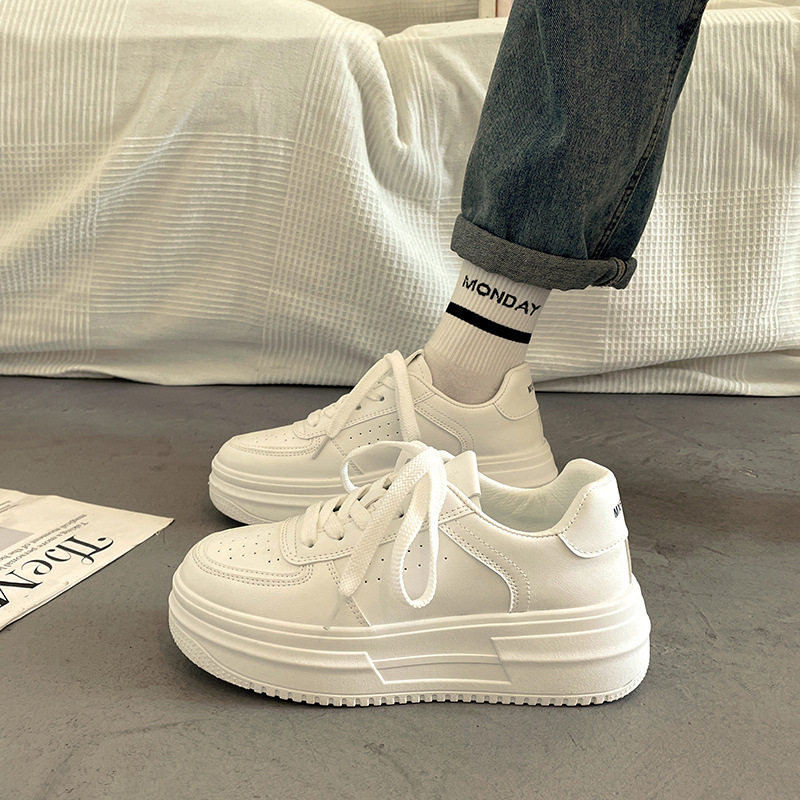 Thick Sole White Shoes Women Spring Breathable Ins Trend Best Selling Dad Shoes 2023 New arrival Easiest for match Casual Sports Sneakers