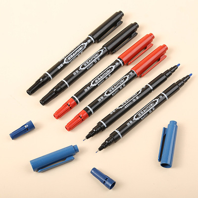 卡乐迪记号笔黑色小双头勾线笔