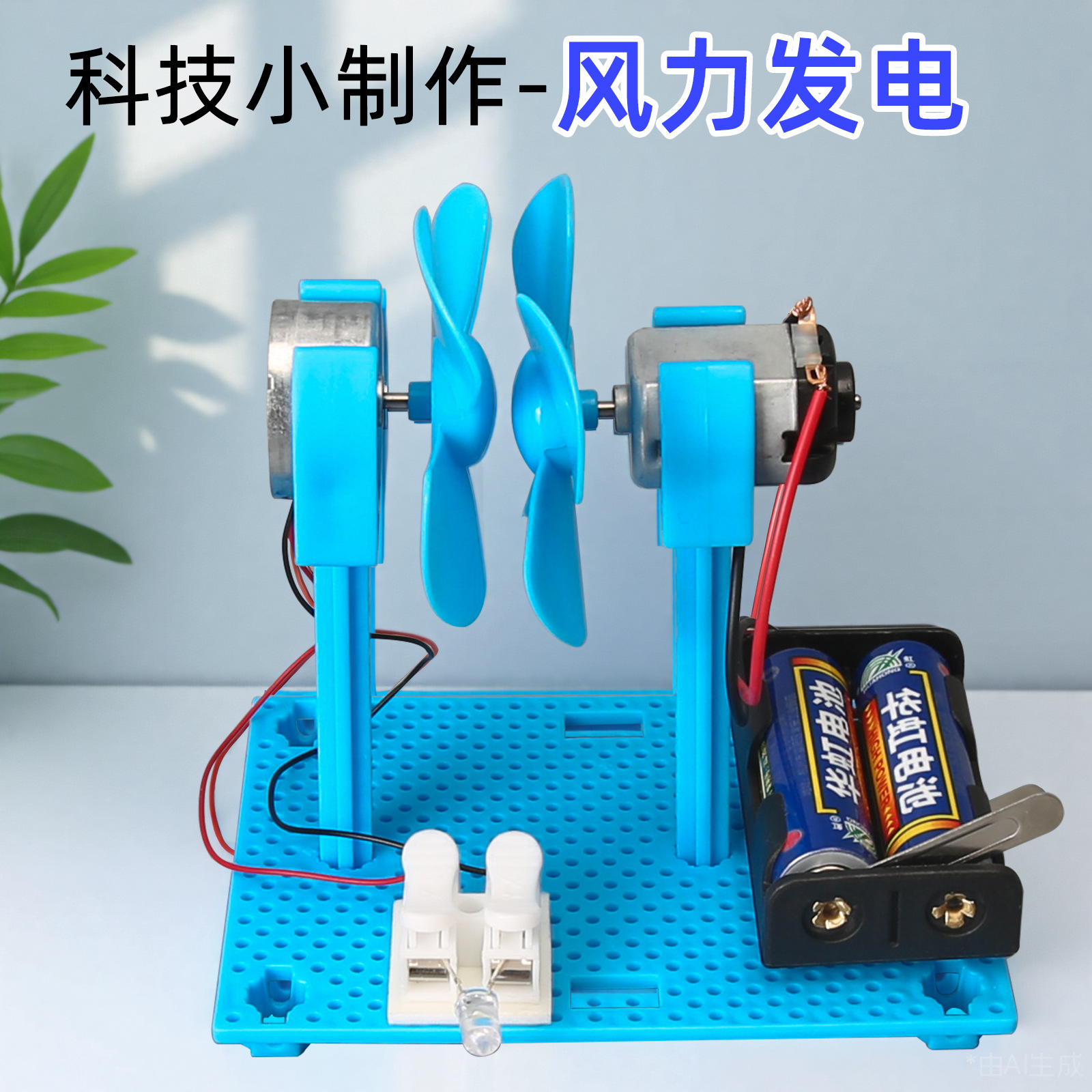 科技小制作风力发电diy儿童趣味玩具小学生手工科学实验模型